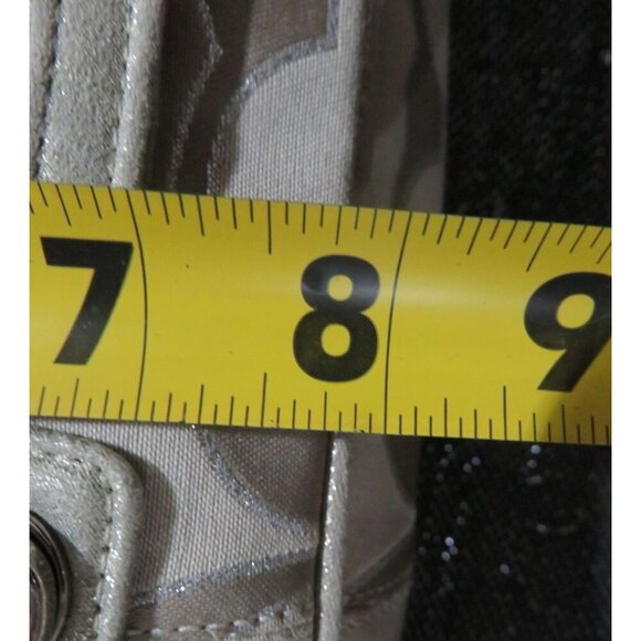 Coach Poppy Signature C Metallic Sateen & Leather Messenger Flap Satchel  #18352 - Picture 15 of 15